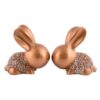 Rabbit Cute Pair Statue for Home Decor Showpiece | Kids Room Decorative Showpiece (Copper) - Image 2
